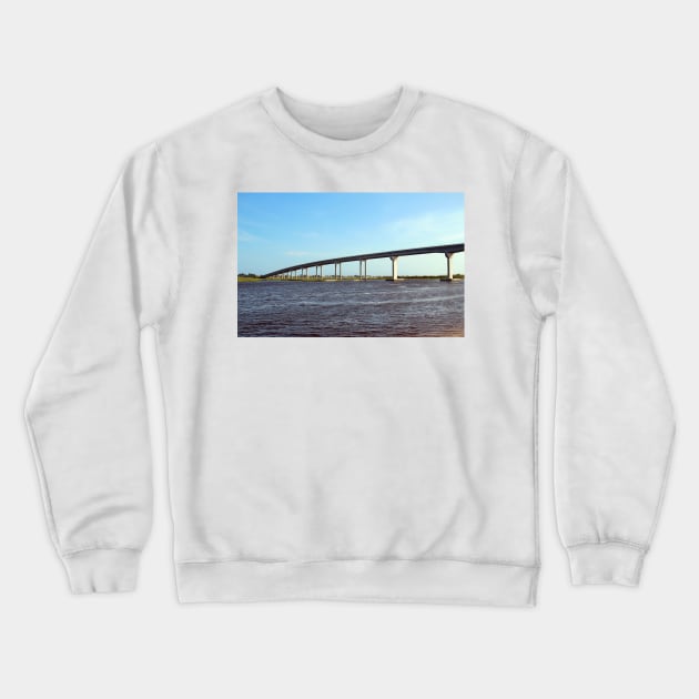 Bridge To Sunset Beach Crewneck Sweatshirt by Cynthia48